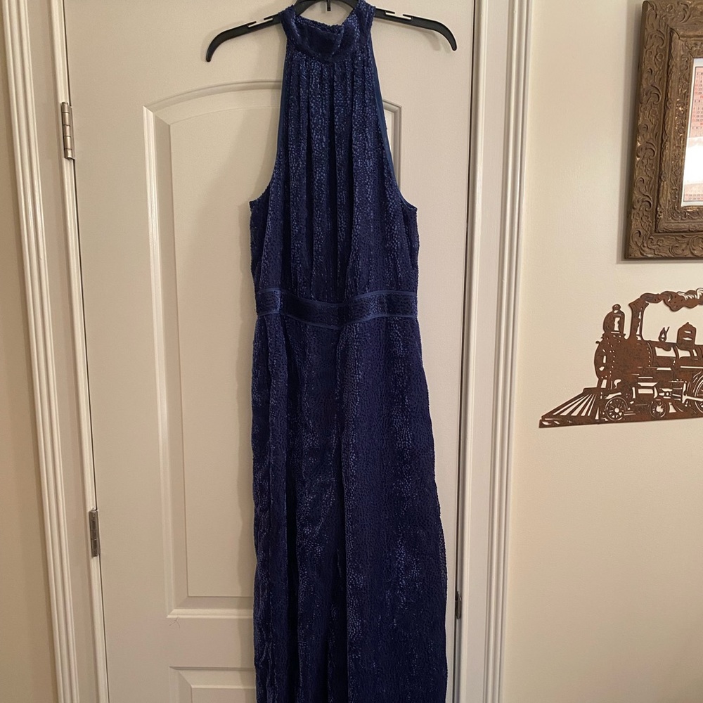 Elevenses halter tie jumpsuit 8–beautiful shade of purple